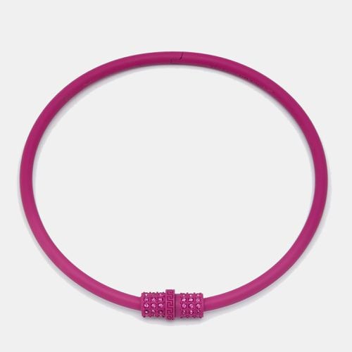 Versace Pink Metal Crystal Choker Necklace - Versace - Modalova