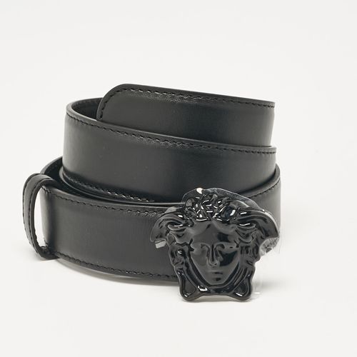 Versace Black Leather Medusa Buckle Belt 75 CM - Versace - Modalova