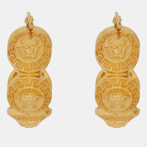 Versace Gold Metal Medusa Tribute Hoop Earrings - Versace - Modalova