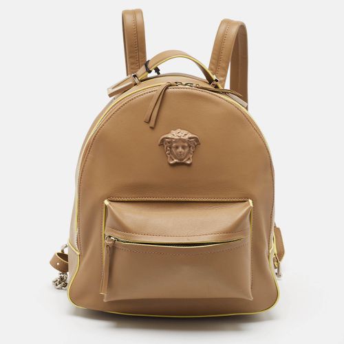 Yellow Leather La Medusa Backpack - Versace - Modalova