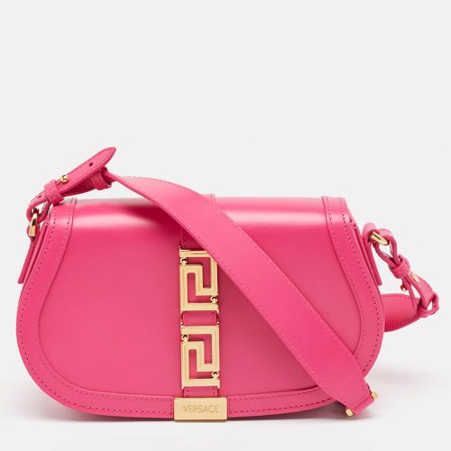 Versace Pink Leather Greca Goddess Shoulder Bag - Versace - Modalova