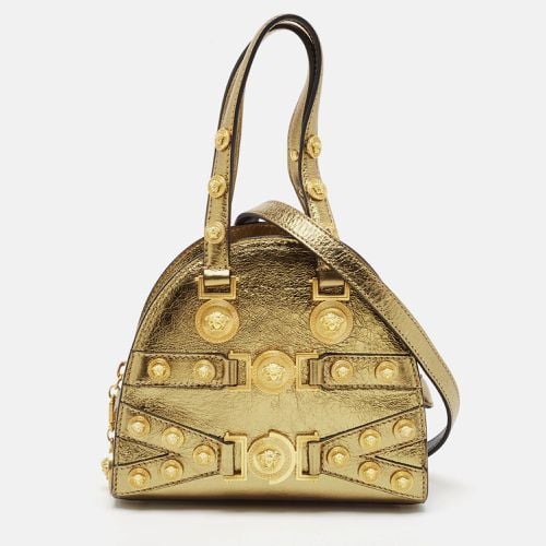 Versace Gold Leather Tribute Medallion Satchel - Versace - Modalova