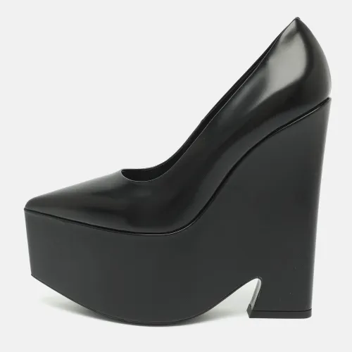 Size 39.5 Leather Wedge Platform Pumps - Versace - Modalova