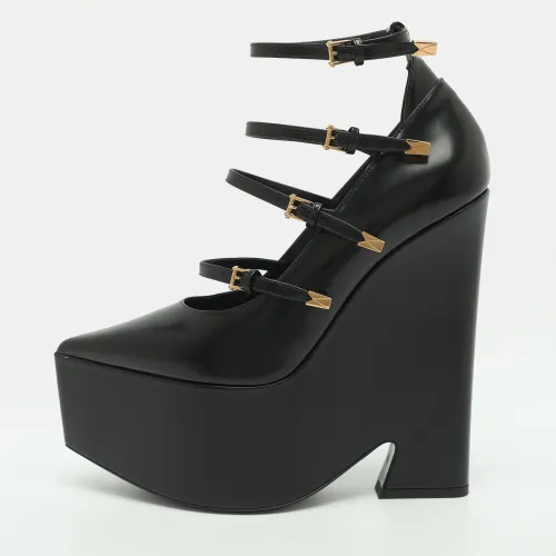 Size 41 Leather Wedge Platform Pumps - Versace - Modalova
