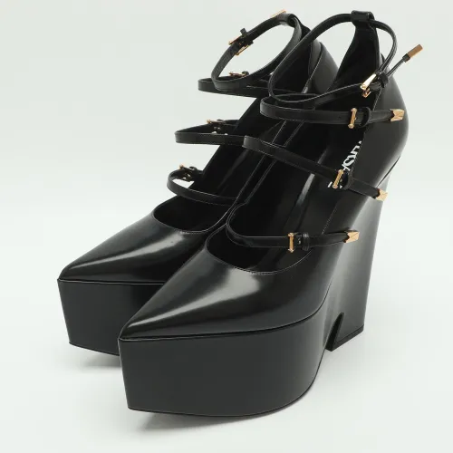Size 41 Leather Wedge Platform Pumps - Versace - Modalova