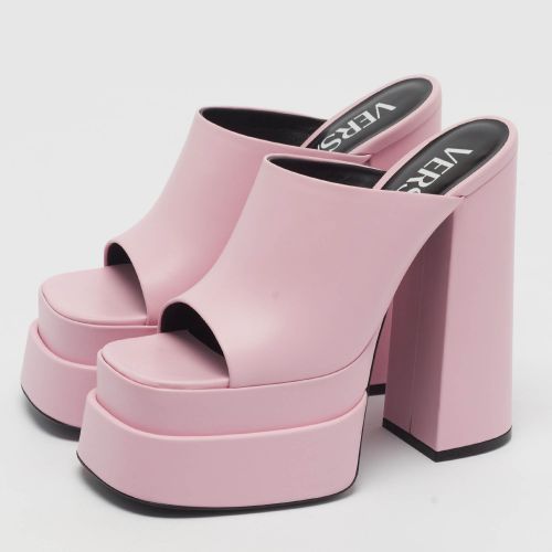 Size 39 Leather Double Platform Sandals - Versace - Modalova