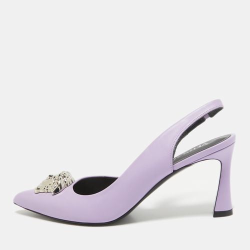 Versace Purple Leather Medusa Slingback D'orsay Pumps Size 37 - Versace - Modalova