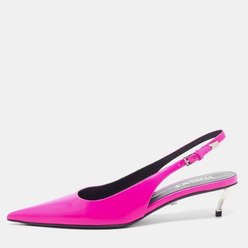 Pin-Point Size 38 Brushed Leather Slingback Pumps - Versace - Modalova