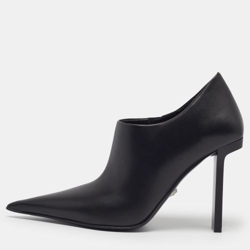 Slice Size 40.5 Leather Pointed Toe Booties - Versace - Modalova