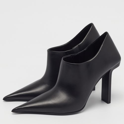 Slice Size 40.5 Leather Pointed Toe Booties - Versace - Modalova