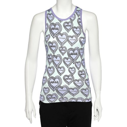 Versus Versace Purple & Green Heart Printed Knit Tank Top S - Versus Versace - Modalova