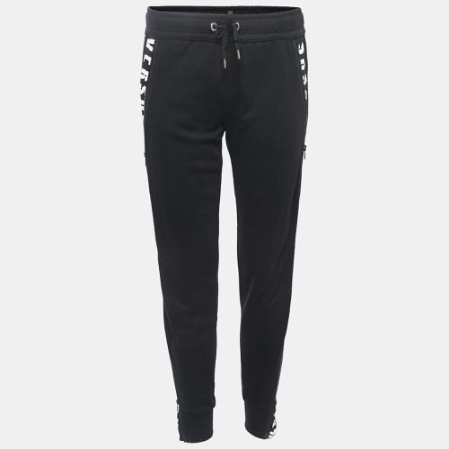 Versus Versace Black Logo Print Cotton Side Zip Detailed Joggers S - Versus Versace - Modalova