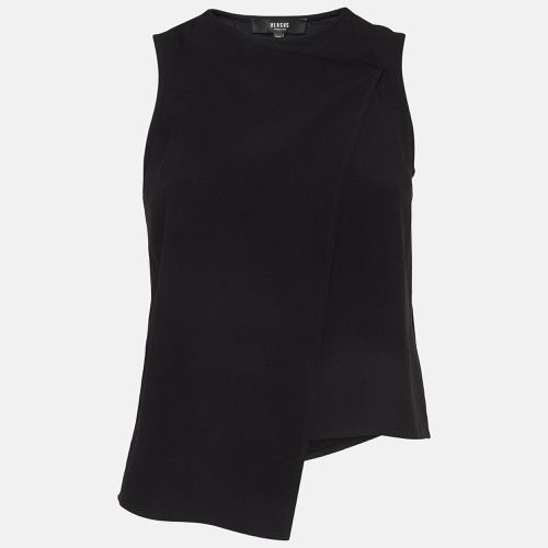 Versus Versace Black Crepe Asymmetric Wrap Top XS - Versus Versace - Modalova