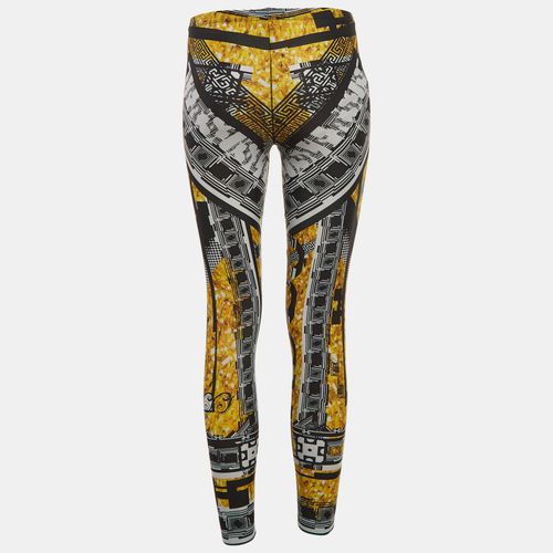 Versus Versace Yellow/Black Printed Jersey Leggings S - Versus Versace - Modalova