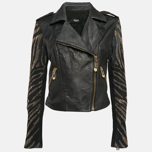 Versus Versace Embellished Leather Zip-Up Jacket M - Versus Versace - Modalova