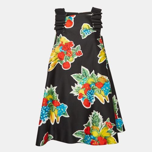 Victoria Beckham Black Fruit Print Crepe Shift Dress S - Victoria Beckham - Modalova