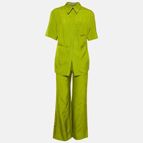 Victoria Beckham Green Crepe Shirt and Flared Pants Set S - Victoria Beckham - Modalova