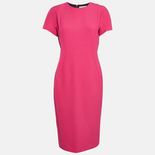 Victoria Beckham Pink Wool Blend Paneled Midi Sheath Dress M - Victoria Beckham - Modalova