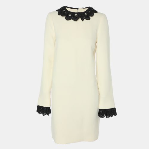 Victoria Victoria Beckham Cream/Black Wool Lace Dress M - Victoria Beckham - Modalova