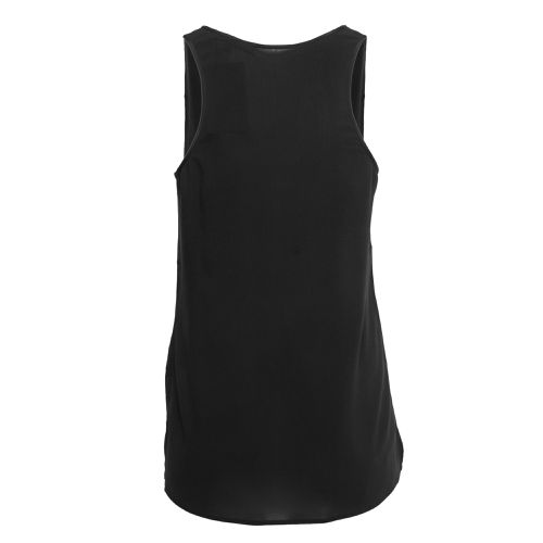 Victoria Beckham Black Crepe & Faux Leather Trimmed Tank Top XS - Victoria Beckham - Modalova