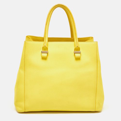 Victoria Beckham Yellow Grained Leather Quincy Tote - Victoria Beckham - Modalova