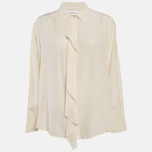 Ivory Silk Ruffled Shirt M - Victoria Beckham - Modalova