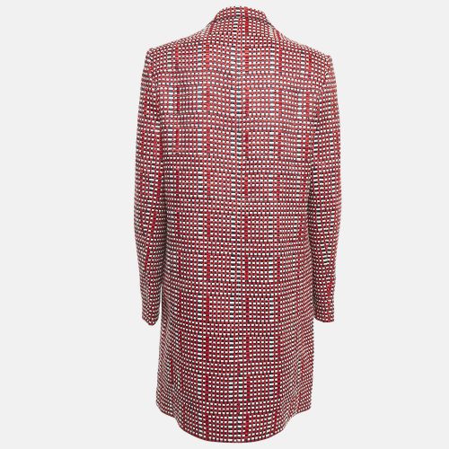 Victoria Beckham /Multicolor Basket Weave Linen Blend Coat M - Victoria Victoria Beckham - Modalova