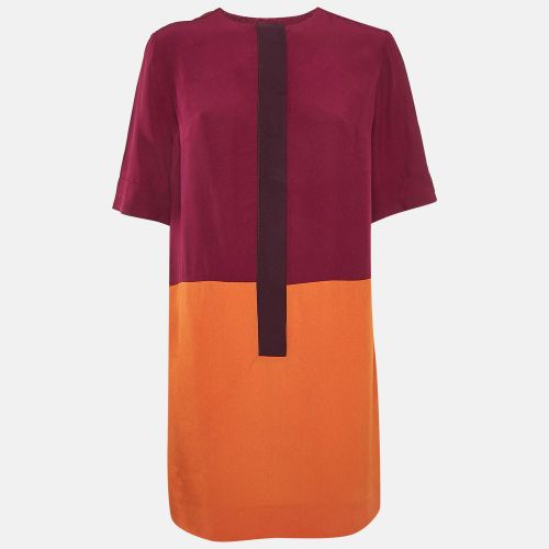 Orange Colorblocked Crepe Short Dress L - Victoria Victoria Beckham - Modalova