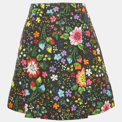 Victoria Victoria Beckham Black Floral Print Crepe Pleated Mini Skirt S - Victoria Victoria Beckham - Modalova