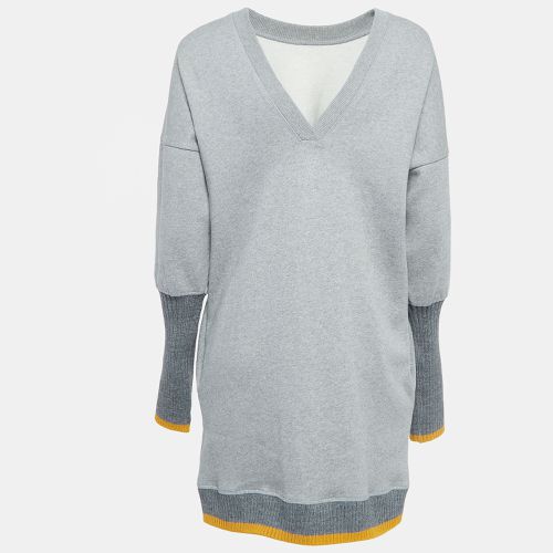 Victoria Victoria Beckham Grey Cotton Rib Detail Sweater Dress S - Victoria Victoria Beckham - Modalova