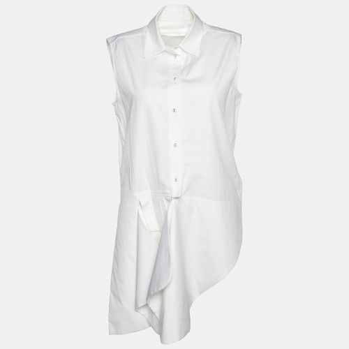 Victoria Victoria Beckham White Cotton Asymmetrical Hem Shirt S - Victoria Victoria Beckham - Modalova