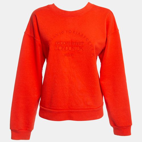 Victoria Victoria Beckham Orange Logo Embroidered Cotton Sweatshirt XS - Victoria Victoria Beckham - Modalova