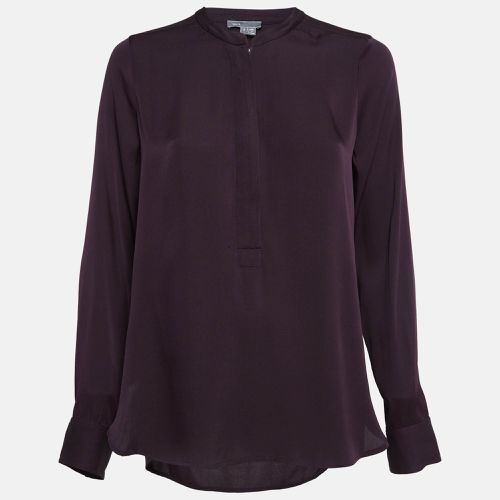 Vince Purple Satin Zip-Up Blouse S - Vince - Modalova