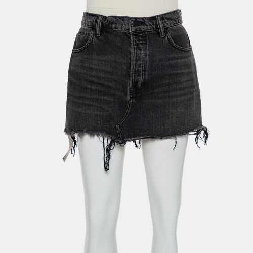 Denim X Alexander Wang Charcoal Grey Denim Distressed Frayed Hem Mini Skirt M - X Alexander Wang - Modalova