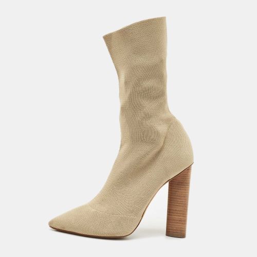 Yeezy Beige Knit Fabric Season 2 Sock Boots Size 39 - Yeezy - Modalova