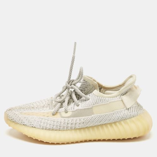 Yeezy x Adidas White/Grey Knit Fabric Boost 350 V2 Static Reflective Sneakers Size 38 2/3 - Yeezy x Adidas - Modalova