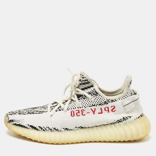 Yeezy x Adidas White/Black Knit Fabric Boost 350 V2 Zebra Sneakers Size 44 - Yeezy x Adidas - Modalova