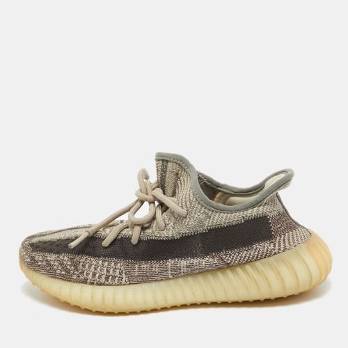 Yeezy x Adidas Brown/White Knit Fabric Boost 350 V2 Zyon Sneakers Size 39 1/3 - Yeezy x Adidas - Modalova