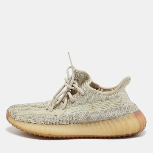 Yeezy x adidas Beige/Grey Knit Fabric Boost 350 V2 Citrin Sneakers Size 371/3 - Yeezy x Adidas - Modalova