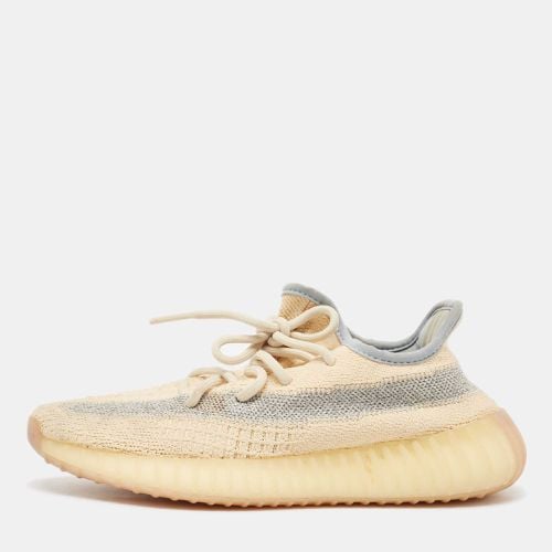 Yeezy x Adidas Light Yellow Knit Fabric Boost 350 V2 Linen Sneakers Size 37 1/3 - Yeezy x Adidas - Modalova