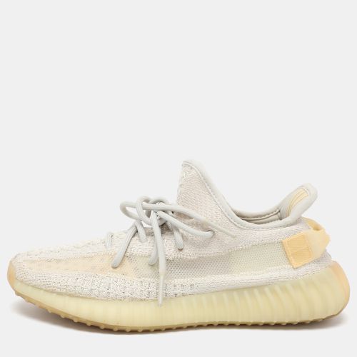 Yeezy x Adidas Off White Knit Fabric Boost 350 V2 'Light' Sneakers Size 39 1/3 - Yeezy x Adidas - Modalova