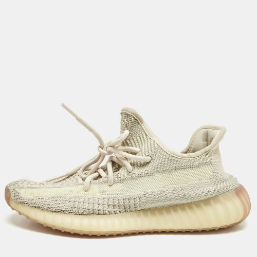 Yeezy x Adidas Beige Knit Fabric Boost 350 V2 "Citrin" Low Top Sneakers Size 39 1/3 - Yeezy x Adidas - Modalova