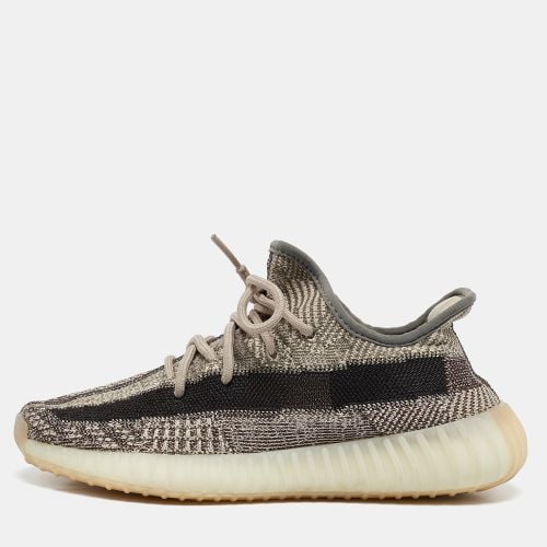 Yeezy x Adidas Brown/White Knit Fabric Boost 350 V2 Zyon Sneakers Size 39 1/3 - Yeezy x Adidas - Modalova