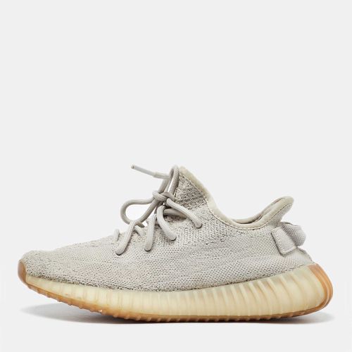 Yeezy x Adidas Light Grey Knit Fabric Boost 350 V2 Low Top Sneakers Size 38.5 - Yeezy x Adidas - Modalova