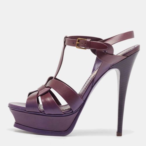 Yves Saint Laurent Purple Leather Tribute Sandals Size 37 - Yves Saint Laurent - Modalova