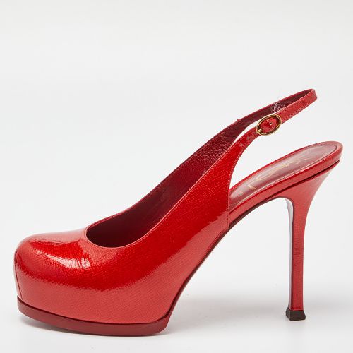 Yves Saint Laurent Red Patent Leather Tribtoo Slingback Pumps Size 36.5 - Yves Saint Laurent - Modalova