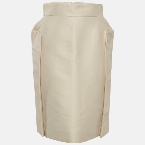 Yves Saint Laurent Beige Cotton Blend Side Detail Pencil Skirt M - Yves Saint Laurent - Modalova