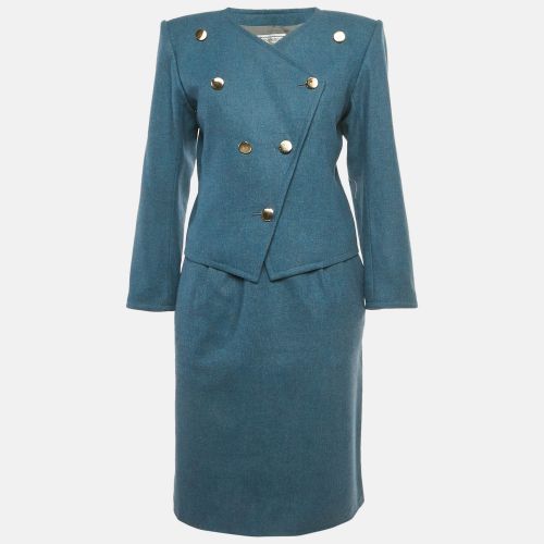 Yves Saint Laurent Vintage Teal Wool Blazer & Skirt Set M/L - Yves Saint Laurent - Modalova
