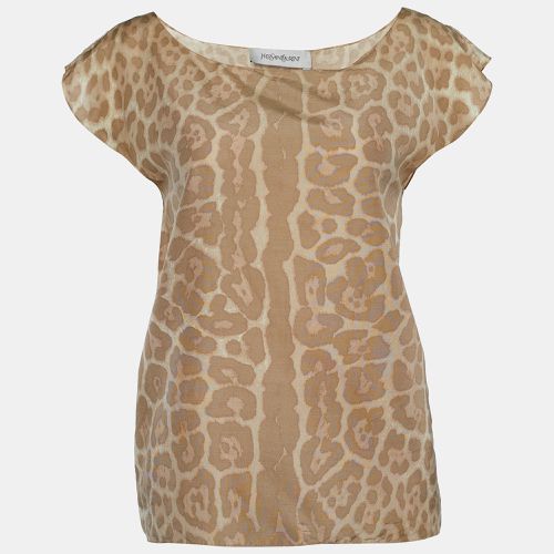 Yves Saint Laurent beige Leopard Print Silk Blouse M - Yves Saint Laurent - Modalova