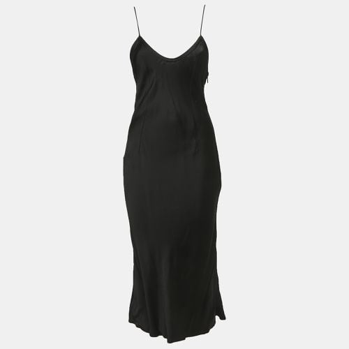 Yves Saint Laurent Black Crepe V-Neck Strappy Maxi Dress S - Yves Saint Laurent - Modalova